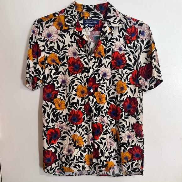 Zara “famous” floral relaxed-fit button down - Picture 14 of 16